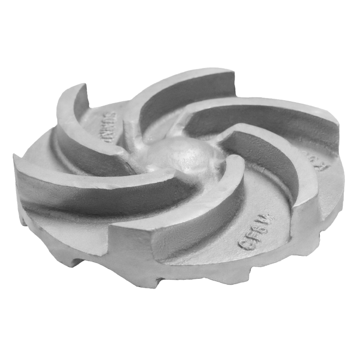 Pump impeller is shown to illustrate the ability to trim a pump impeller to improve pump performance.